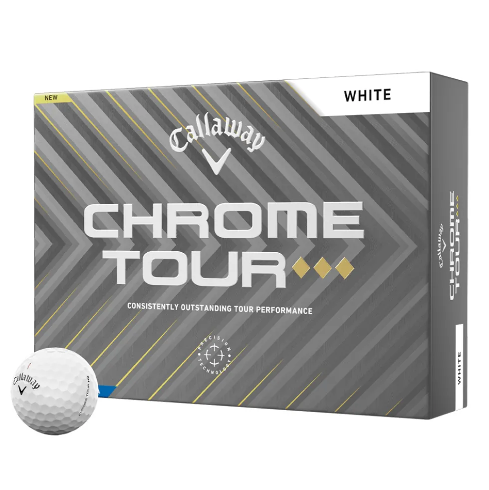 Chrome Tour Triple Diamond Golfball Hvit