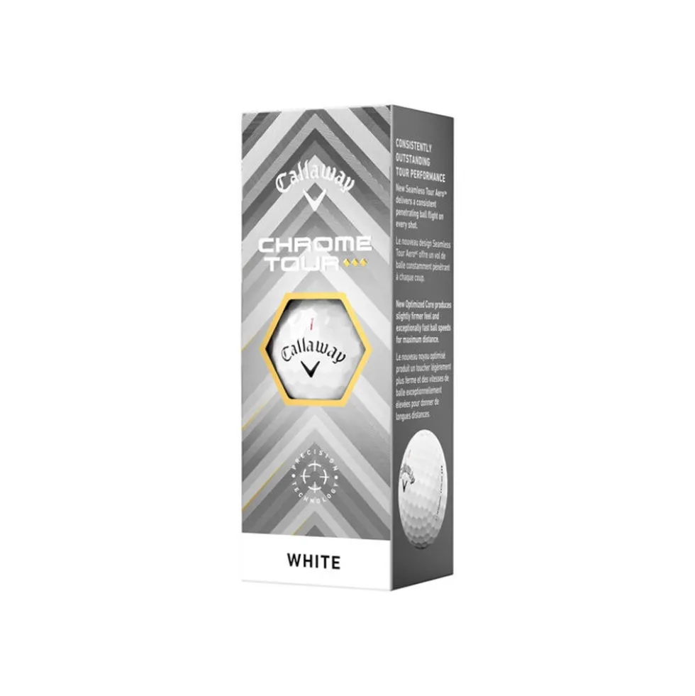Chrome Tour Triple Diamond Golfball Hvit