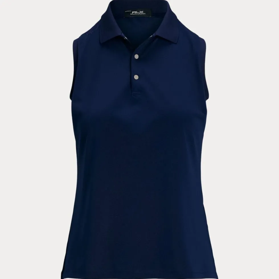 Classic Fit Sleeveless Pique Dame Navy