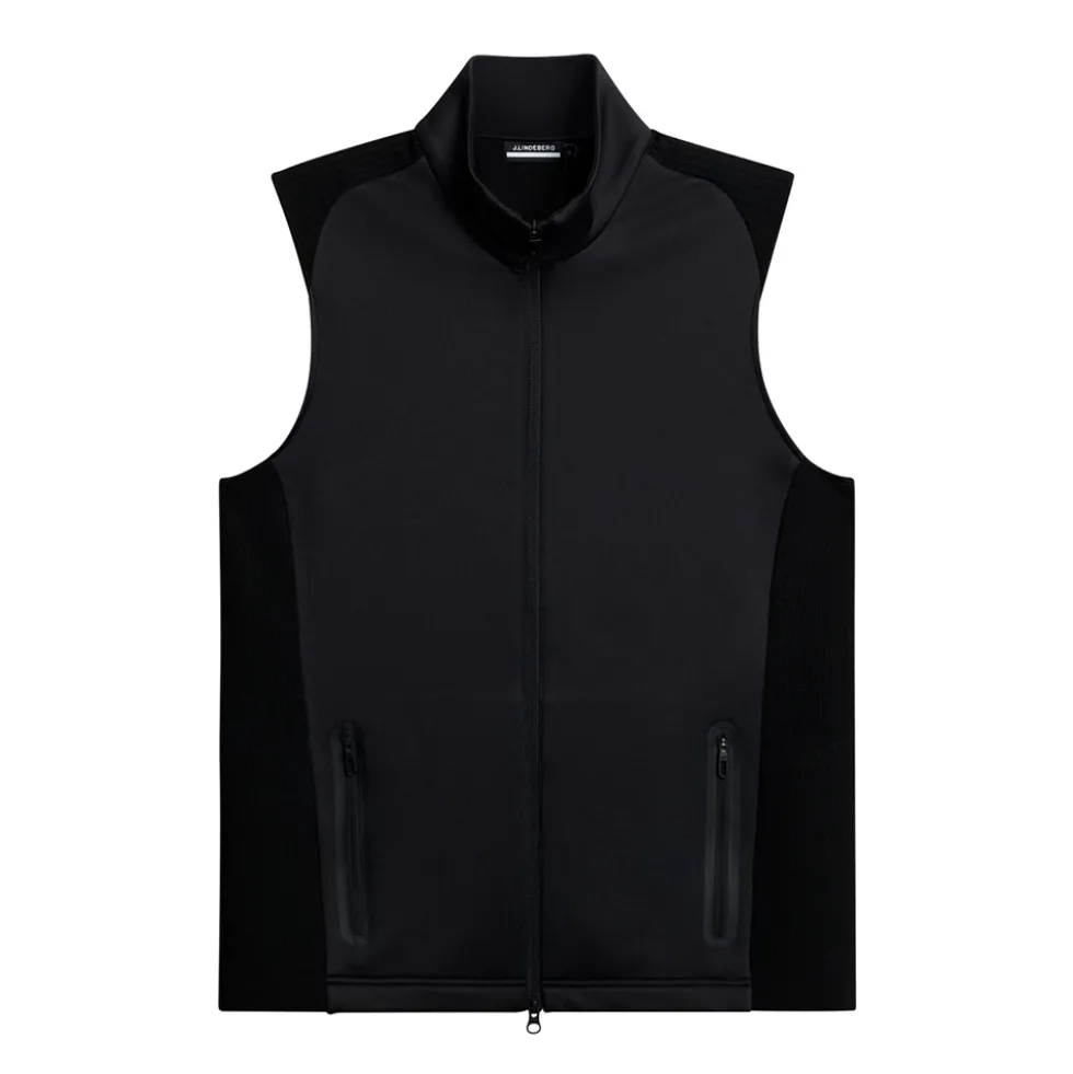Dane Hybrid Strikket Zip Vest Herre Svart