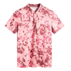 Dario Tour Print Pique Herre Rosa