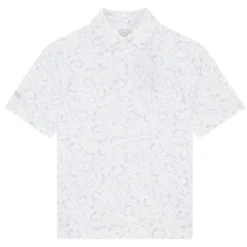 Floral Print Pique Junior Hvit