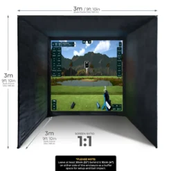 Golfvegger og Impact Screen til hjemmesimulator