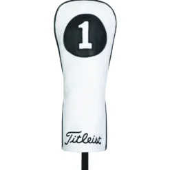 Headcover Leather Driver Hvit/Svart
