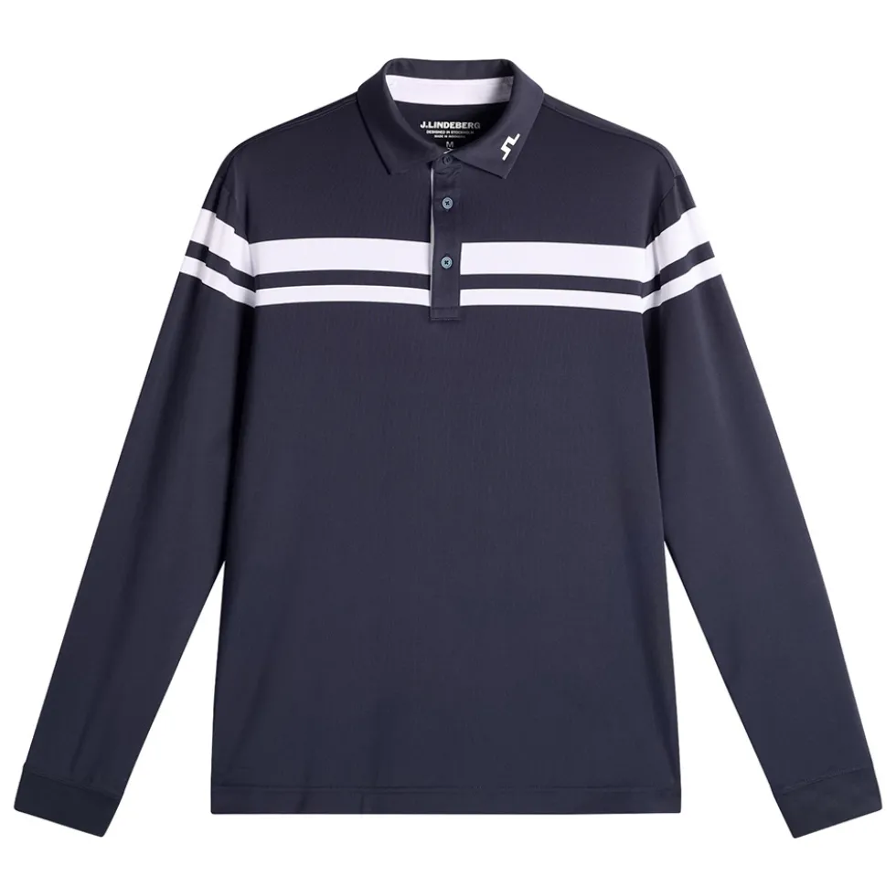 Kenny LS Stripe Pique Herre Navy