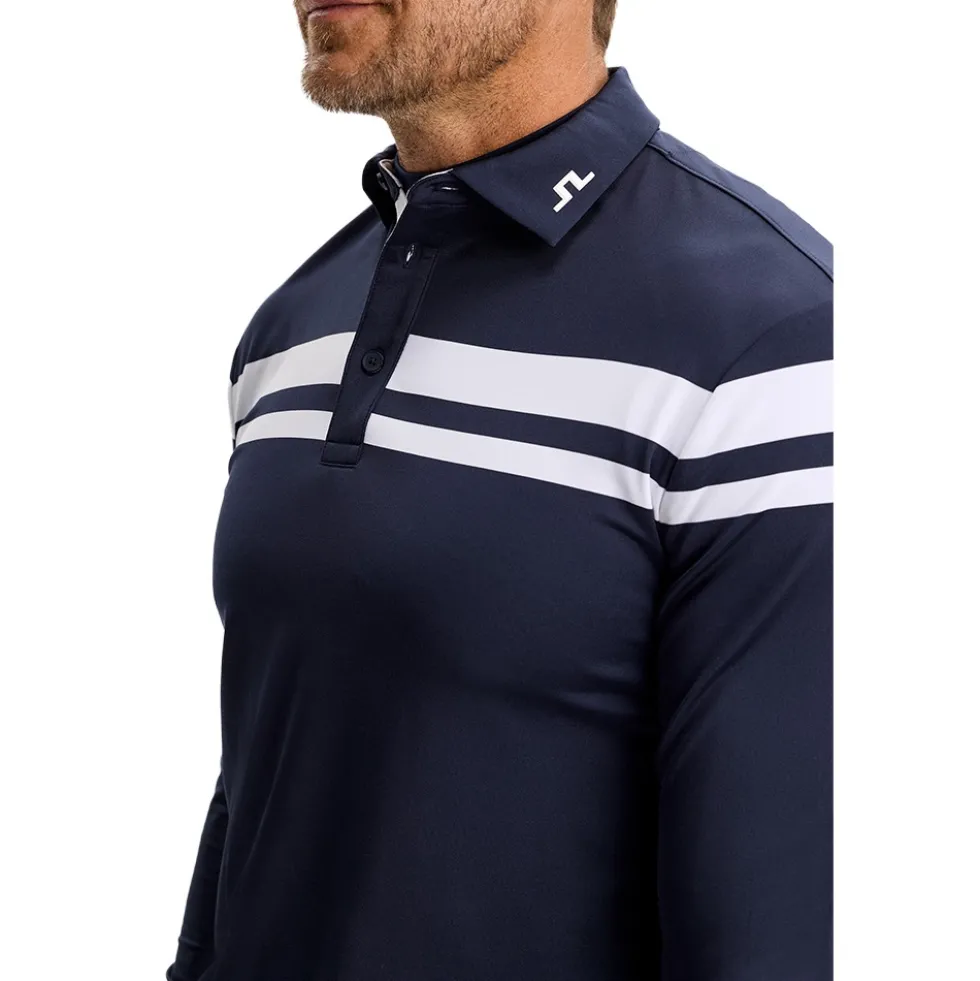 Kenny LS Stripe Pique Herre Navy