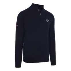 Merino Blend 1/4 Zip Genser Herre Navy