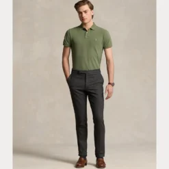 Mesh Slim Fit Pique Herre Grønn
