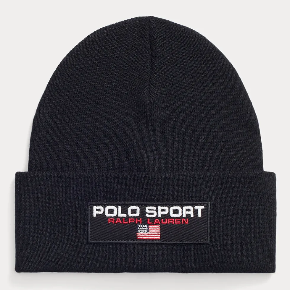 Polo Sport Rib-Knit Beanie Black