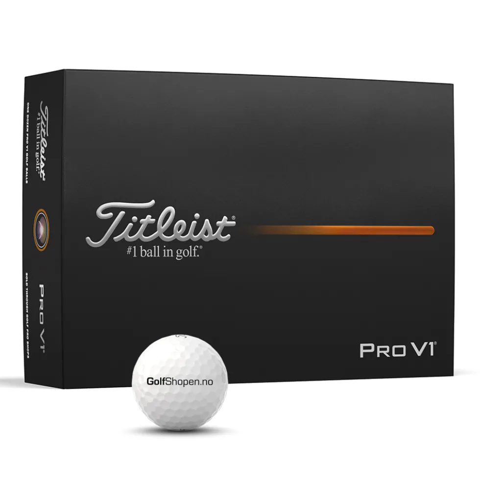 Pro V1 Golfball Golfshopen.no Logo Hvit