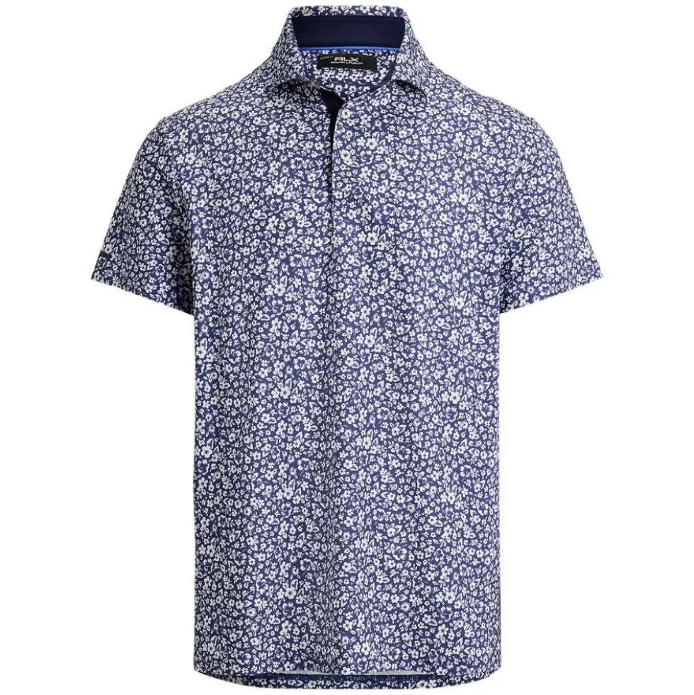 RLX Tailored Fit Performance Pique Herre Navy/Hibiscus