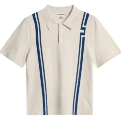 Rylan Stripe Knit Golf Pique Herre Moonbeam
