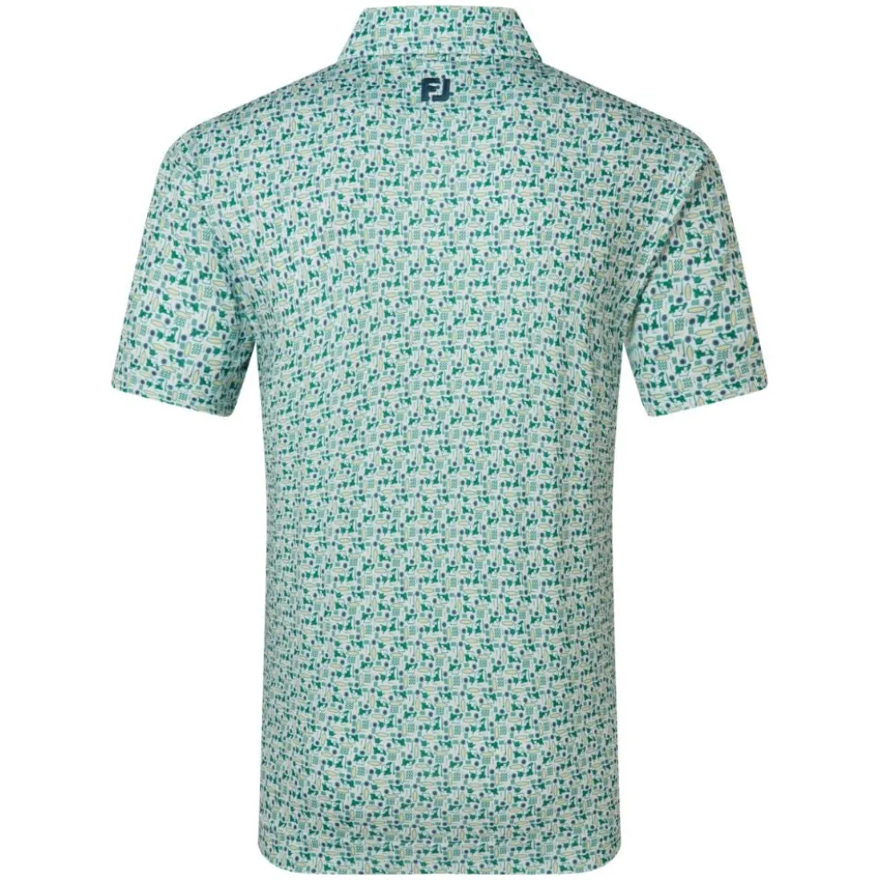 Surfs Up Print Lisle Pique Herre Grønn
