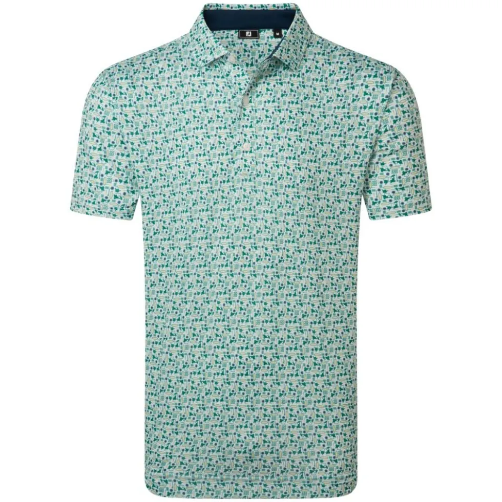 Surfs Up Print Lisle Pique Herre Grønn