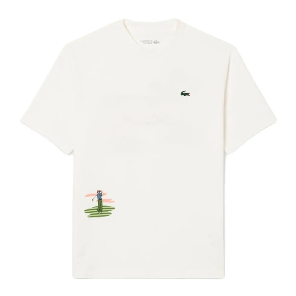 Ultra Dry Golf Print T-Skjorte Herre Hvit