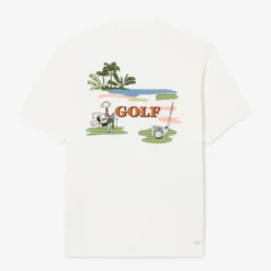 Ultra Dry Golf Print T-Skjorte Herre Hvit