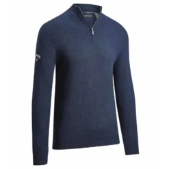 1/4 Zip Wind Stop Genser Herre Navy